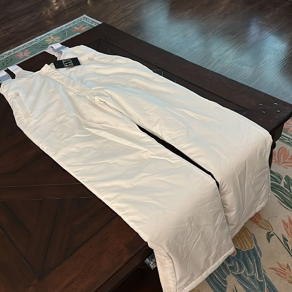 NWT PRETTYLITTLETHING SKI PASTEL BLUE TAPE WHITE OVERALL - Picture 8 of 8
